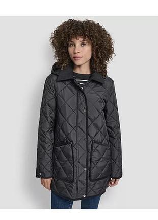 Пальто жіноче dkny стьобане чорне