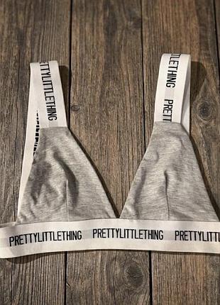 Топ prettylittlething сірий xs-m