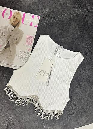 Топ з стразами камінчиками zara