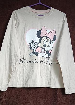 Лонглослив женский бежевый disney,  m, eur 40-42