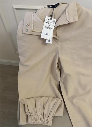 Брюки жіночі zara бежеві розмір m