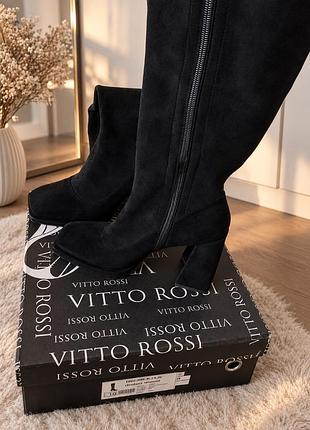 Ботфорти жіночі vitto rossi чорні, 36 розмір, натуральна замша
