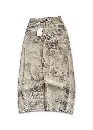 Широкі джинси zara barrel fit зара супер беггі баррел super baggy камо camo pans камуфляжні