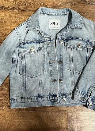 Куртка джинсова для дівчинки zara блакитна