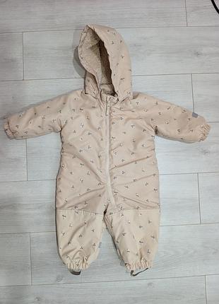 Зимовий комбінезон для дівчаток h&m бежевий 80 см