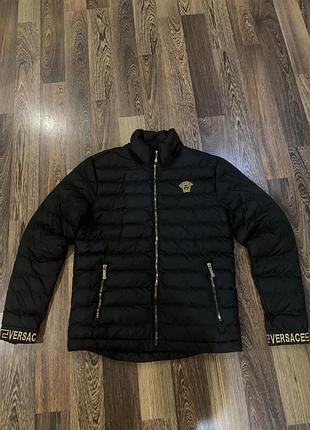Куртка чоловіча versace чорна стьобана s