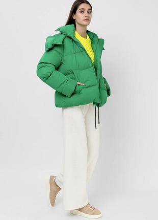 Стёганная дутая куртка оверсайз пуффер с капюшоном iets frans  hooded puffer jacket
