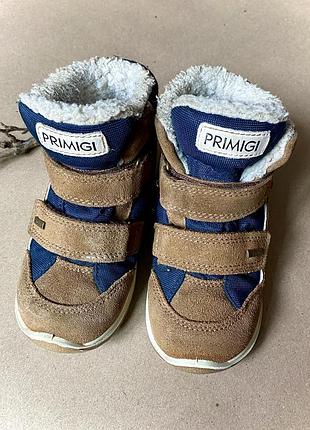 Зимние ботинки детские для девочки primigi 25 размер стелька 16 см | на меху gore-tex коричневые на липучках