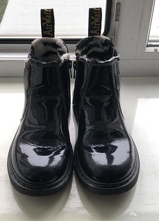 Черевики-челсі dr.martens р.33 оригінал!  натуральна лакова шкіра