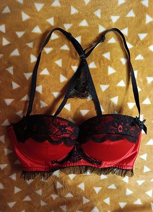 Бюстгалтер балконет на поролоне, съемный пуш ап, податлас, ann summers 75c