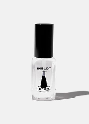 Inglot o2m breathable top coat — прозоре верхнє покриття для нігтів, 11 мл