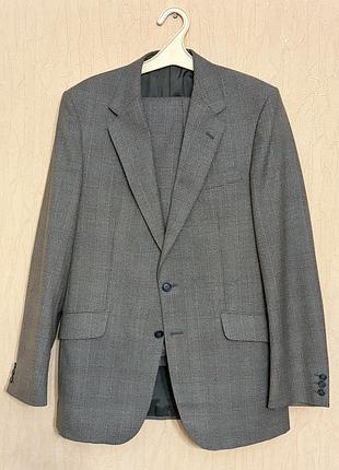 Чоловічий картатий напіввовняний костюм-двійка berwin made in england m-l (48-50)
