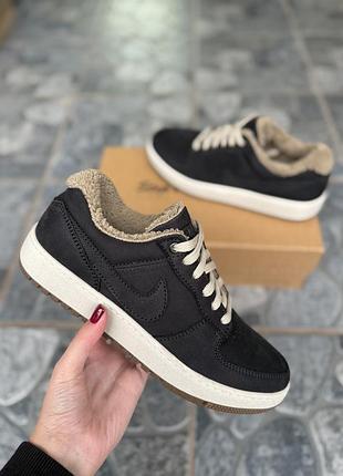 ❄️ зимові чоловічі кросівки nike натуральна матова шкіра