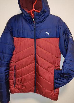 Новая сток спорт мужская куртка puma active norway jacket в двухцветном исполнении (puma red / new navy).s 10