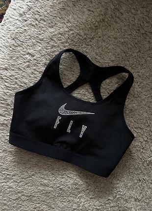 Nike dri-fit спортивный топ-бра черный xs (чашка от a до c) dq5033-010