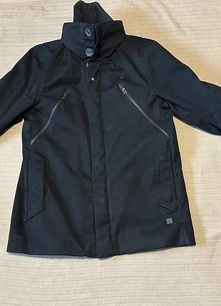 Стильная черная полушерстяная  штормовая куртка g-star raw wool jacket голландия l