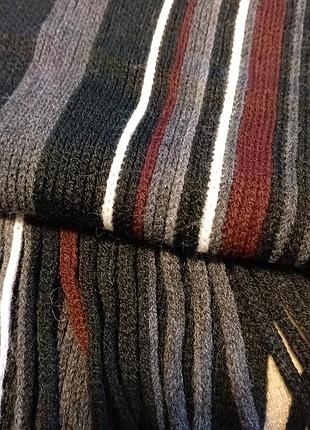 Стильный полосатый шарф с бахромой cedar wood state / primark – состояние нового