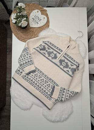 Теплый свитер с орнаментом под горло от primark 5-6 лет (110-116)