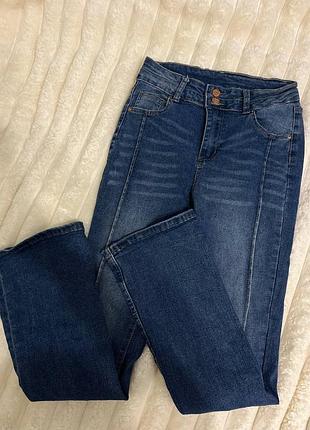 Flared jeans женские синие джинсы клеш