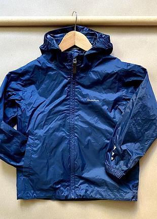 Дощовик дитячий для дівчинки waterproof quechua 10–11 років 140–146 см | темно-синій з капюшоном