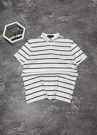 Поло polo ralph lauren оригінал біле чоловіче футболка теніска ральф лорен в смужку