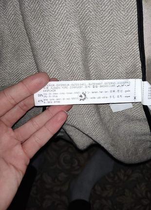 Двубортное пальто zara, шерсть, лен 3