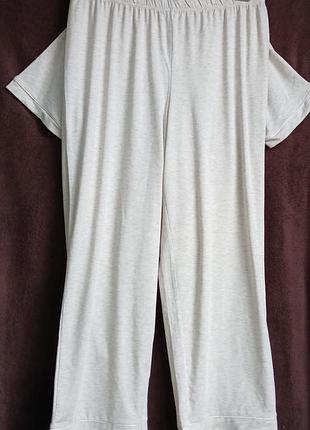 Штаны женские домашние бежевые,меланж,  xl, eur 46-48