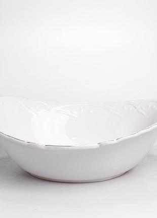 Салатниця овальна порцелянова pearl 31,5*22*10 см yiwu hp-hk-c33