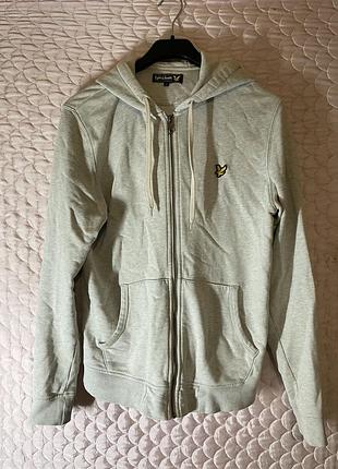 Кофта чоловіча lyle & scott сіра на блискавці з капюшоном