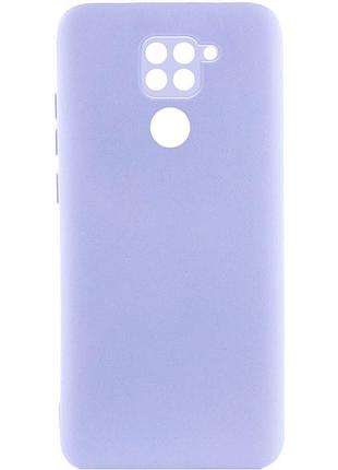 Чехол tpu getman liquid silk full camera для xiaomi redmi note 9 / redmi 10x сиреневый / light purple