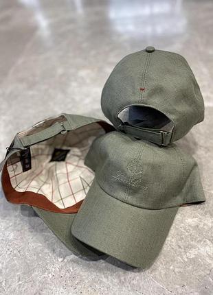 Льняная кепка бейсболка loro piana lux оливка caplp006