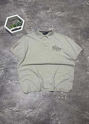 Поло polo ralph lauren оригінал сіре кофта футболка теніска ральф лорен з великим лого база