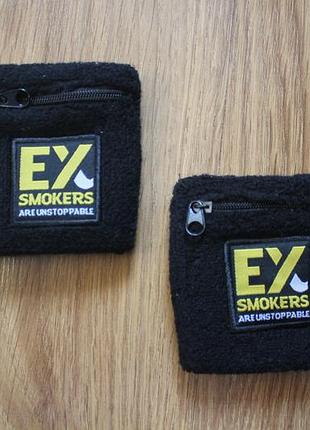 Спортивные напульсники с карманом на молнии на запястье (медч ex-smokers), пара