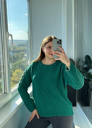 Плюшевий зелений светр 2