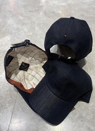 Льняная кепка бейсболка loro piana lux черный caplp006