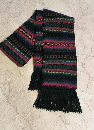 Шерстяной шарф polo ralph lauren в стиле fair isle (унисекс / канадский оригинал)