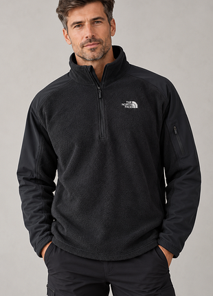 Чоловіча флісова кофта толстовка the north face з коміром-стійкою р.l чорна