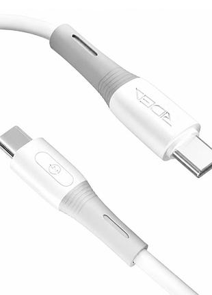 Кабель usb ridea rc-st14 silicone st type-c to type-c 60w бiлий