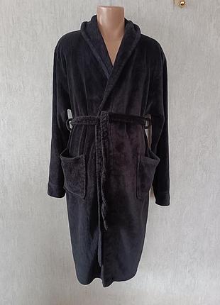 Чоловічий флісовий халат р.l/xl чорний