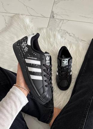 Кроссовки adidas superstar black snowflakes