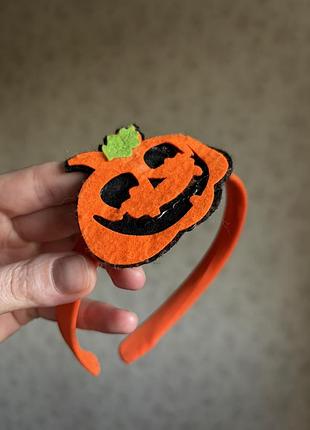 Обруч з гарбузом тыква halloween