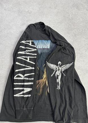 Вінтажний лонгслів nirvana розмір л 7