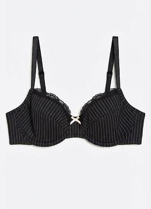 Стильний бюстгальтер marks & spencer у тонку смужку з мереживом (розмір uk 36c / eur 80c)