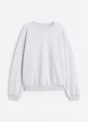 Світшот h&m дитячий сірий меланж, двонитка, бавовна 78%, розмір 146–152см(10-12років)