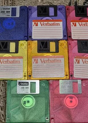 Дискети напівпрозорі verbatim imation 3.5 1.44 флоппі гнучкий диск fdd прозорі translucent