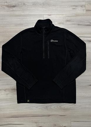 Черная флисовая кофта бергхаус berghaus prism micro polartec quifter zip, l, оригинал