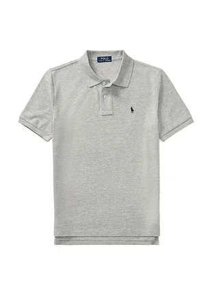 Сіра бавовнана футболка поло з вишитим фірмовим логотипом від polo ralph lauren оригінал 6 років (116)