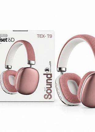 Наушники bluetooth, встроенный аккумулятор 5.4v, разъем для tf карты, aux разъем, в коробке, (розовый)