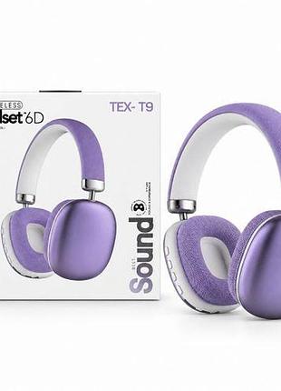Наушники bluetooth, встроенный аккумулятор 5.4v, разъем для tf карты, aux разъем, в коробке, (фиолетовый)