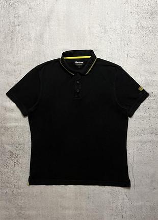 Оригінальне чоловіче чорне поло barbour в ідеальному стані розмір l